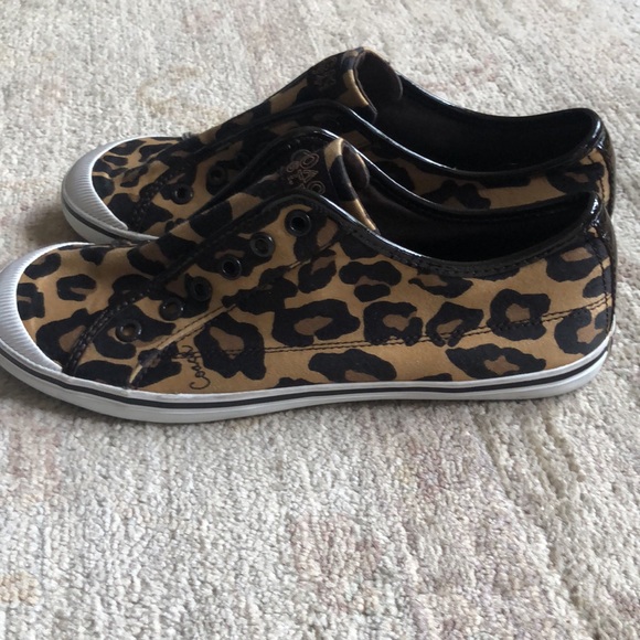 COACH Kira Animal Leopard Print Designer Sneakers Cheetah Women's Size 9 1/2B - Picture 12 of 16